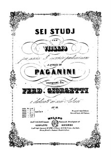 Sechs Etüden für Violine, Op.28: Sechs Etüden für Violine by Ferdinando Giorgetti