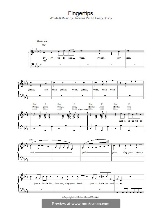 Fingertips (Stevie Wonder): Für Klavier, leicht by Clarence Paul, Henry Cosby
