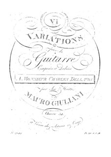 Sechs Variationen für Gitarre, Op.34: Für einen Interpreten by Mauro Giuliani