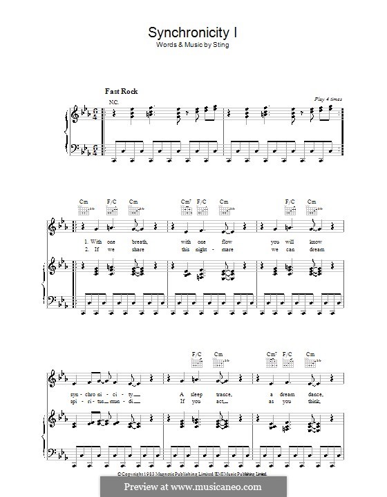 Synchronicity I (The Police): Für Stimme und Klavier (oder Gitarre) by Sting