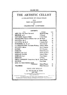 Suite für Cello und Orchester, Op.3: Serenade, für Cello und Klavier by Victor Herbert