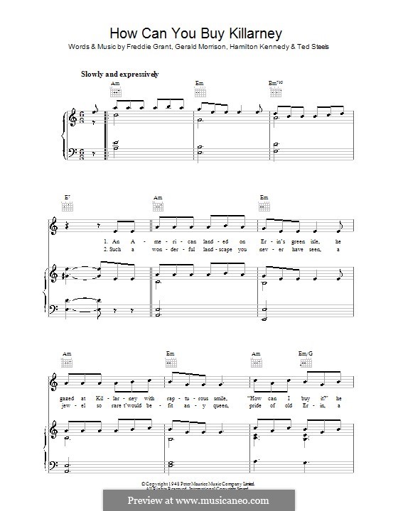 How Can You Buy Killarney: Für Stimme und Klavier (oder Gitarre) by Freddie Grant, Gerald Morrison, Hamilton Kennedy, Ted Steels