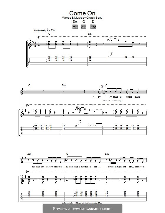 Come On: Für Gitarre mit Tabulatur by Chuck Berry