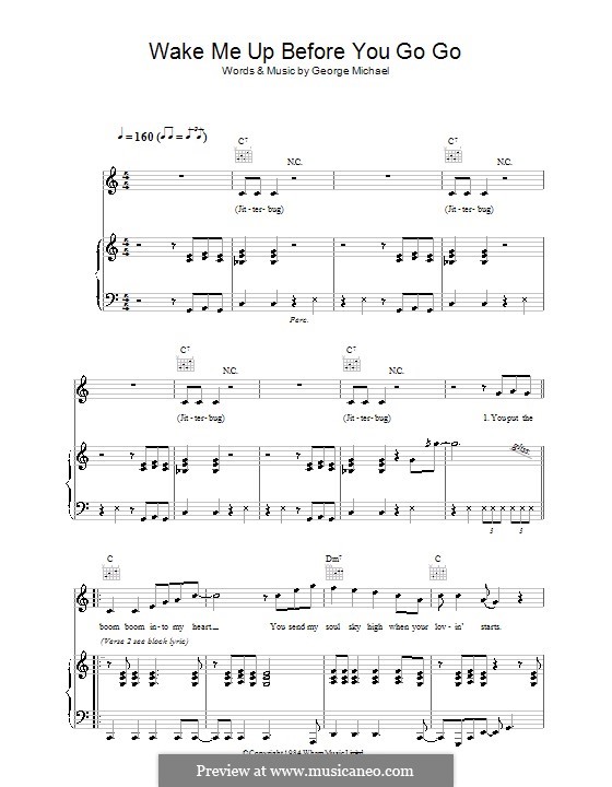 Wake Me Up Before You Go Go (Wham!): Für Stimme und Klavier (oder Gitarre) by George Michael