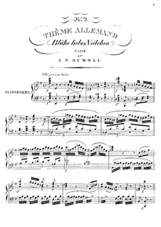 Variationen über ein Thema Allemande 'Blühe liebes Veilchen': Variationen über ein Thema Allemande 'Blühe liebes Veilchen' by Johann Nepomuk Hummel