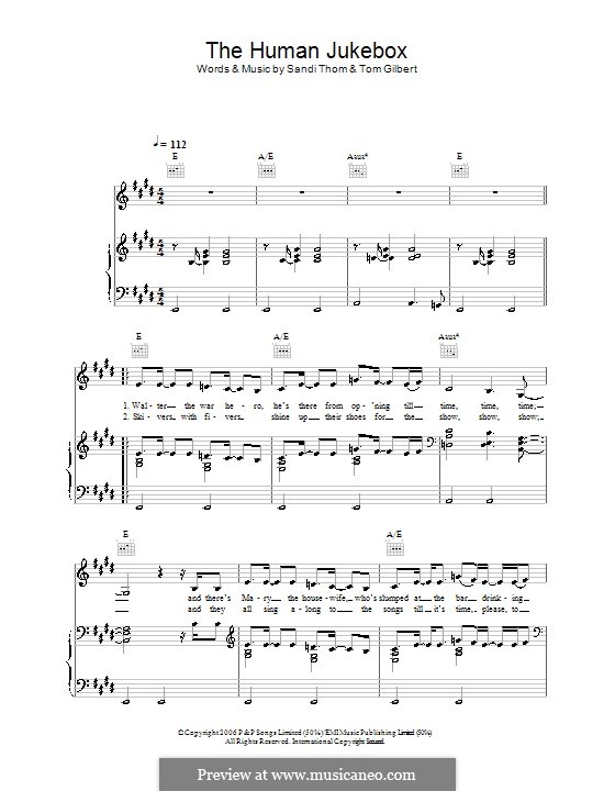 The Human Jukebox: Für Stimme und Klavier (oder Gitarre) by Tom Gilbert