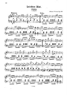 Leichtes Blut, Op.319: Für Klavier by Johann Strauss (Sohn)