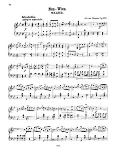 Neu Wien, Op.342: Klavierauszug by Johann Strauss (Sohn)