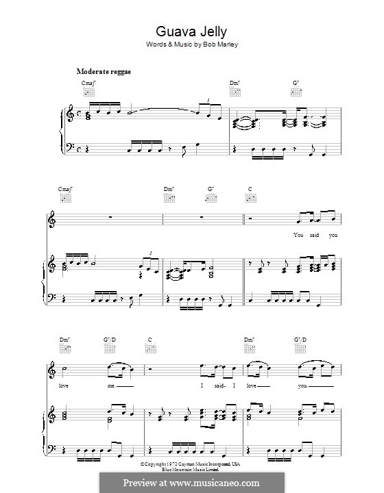 Guava Jelly: Für Stimme und Klavier (oder Gitarre) by Bob Marley