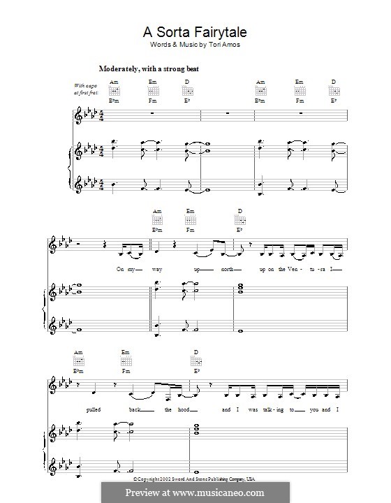 A Sorta Fairytale: Für Stimme und Klavier (oder Gitarre) by Tori Amos