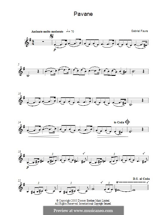 Pavane, Op.50: Für Klarinette by Gabriel Fauré
