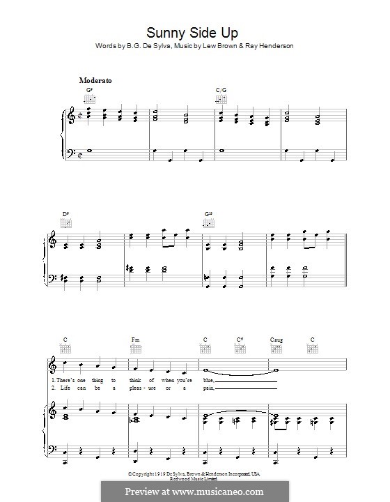 Sunny Side Up: Für Stimme und Klavier (oder Gitarre) by Ray Henderson, Lew Brown