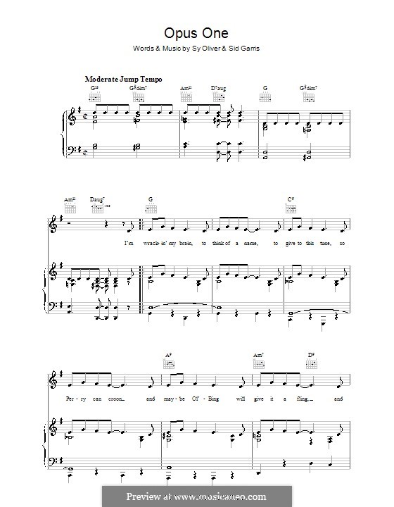 Opus One: Für Stimme und Klavier (oder Gitarre) by Sy Oliver