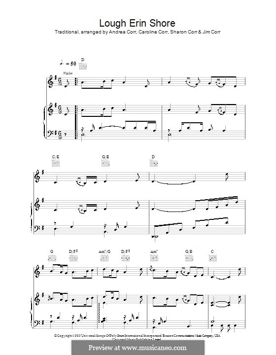 Lough Erin Shore: Für Stimme und Klavier (oder Gitarre) by folklore