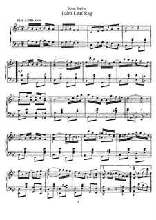 Palm Leaf Rag: Für Klavier by Scott Joplin