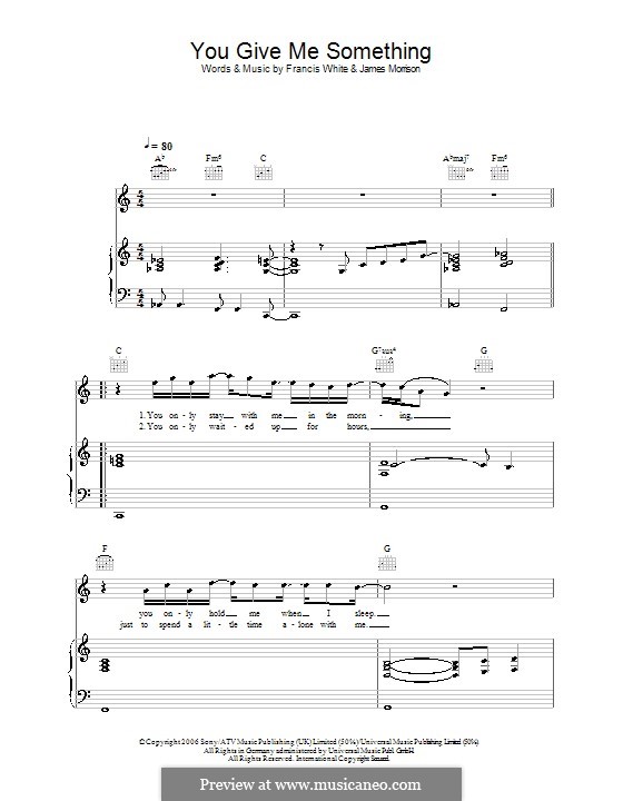 You Give Me Something: Für Stimme und Klavier (oder Gitarre) by Eg White, James Morrison