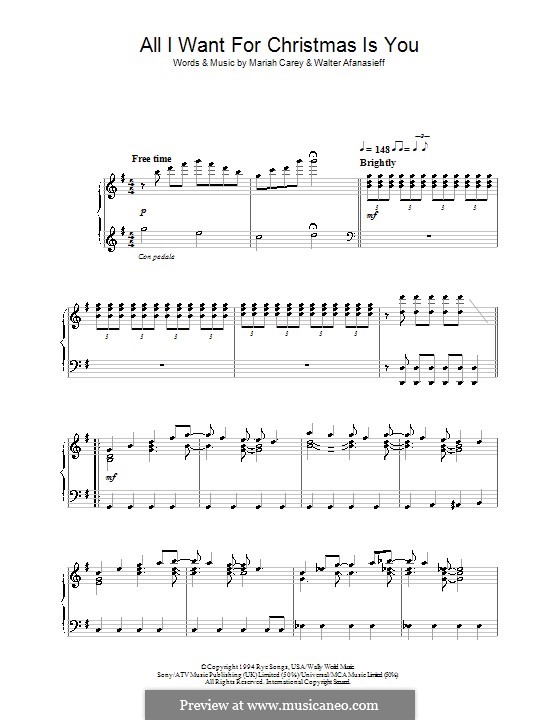 Instrumental version: Für Klavier by Mariah Carey, Walter Afanasieff