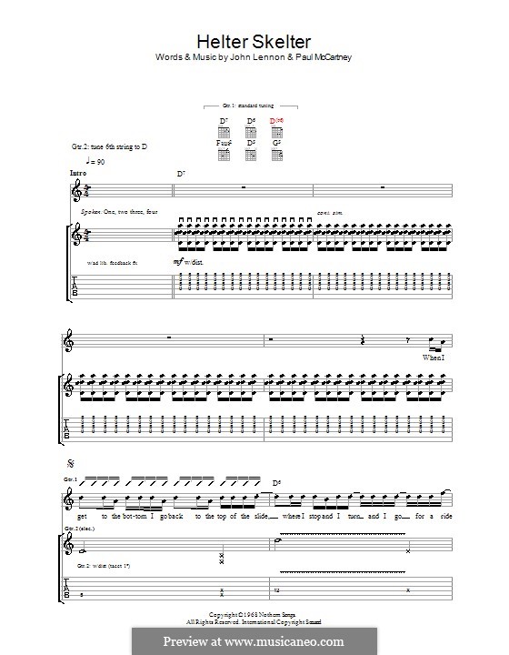 Helter Skelter (The Beatles): Für Gitarre mit Tabulatur (E Major) by John Lennon, Paul McCartney