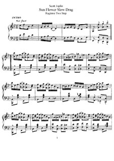 Sunflower Slow Drag. Ragtime: Für Klavier by Scott Joplin, Scott Hayden