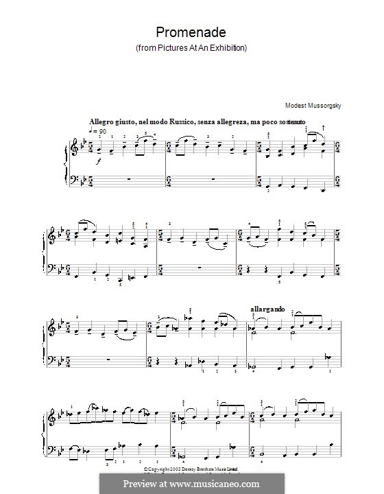 Promenade I: Für Klavier, leicht by Modest Mussorgski