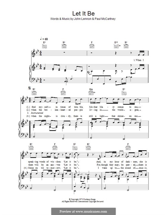 Vocal version: Für Stimme und Klavier oder Gitarre (B-Dur) by John Lennon, Paul McCartney