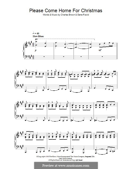 Please Come Home for Christmas (The Eagles): Für Klavier by Charles Brown, Gene Redd