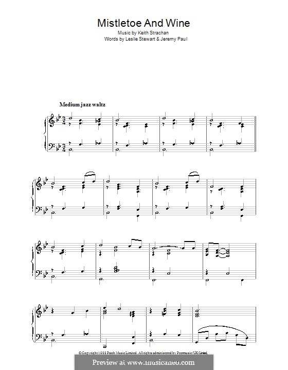 Mistletoe and Wine (Cliff Richard): Für Klavier by Keith Strachan