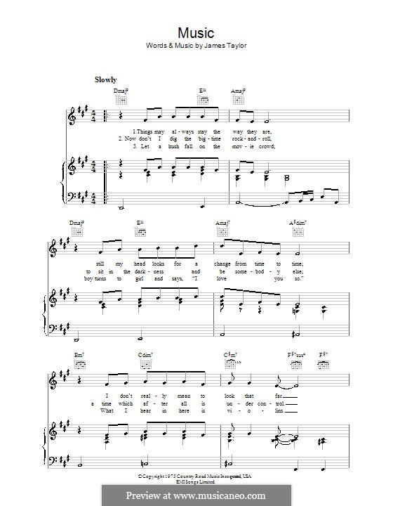Music: Für Stimme und Klavier (oder Gitarre) by James Taylor