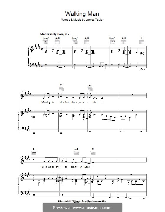 Walking Man: Für Stimme und Klavier (oder Gitarre) by James Taylor