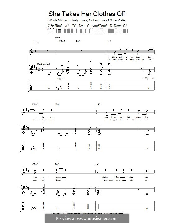 She Takes Her Clothes Off (Stereophonics): Für Gitarre mit Tabulatur by Kelly Jones, Richard Jones, Stuart Cable
