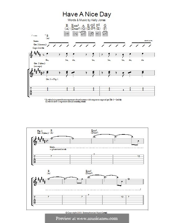 Have a Nice Day (Stereophonics): Für Gitarre mit Tabulatur by Kelly Jones