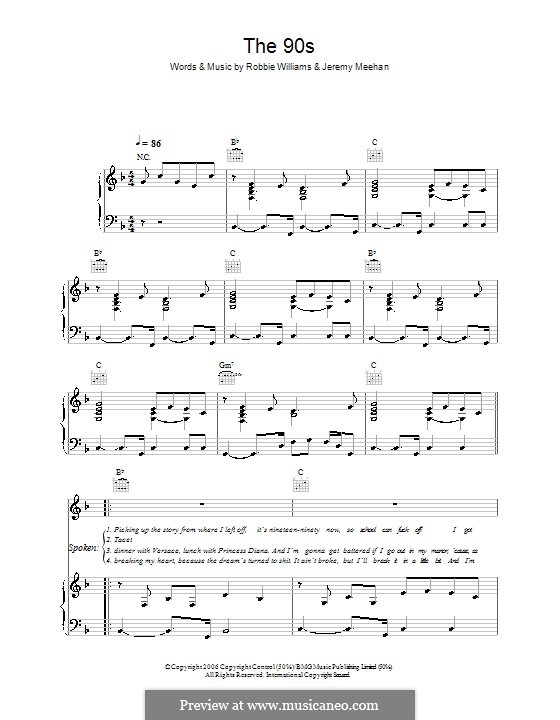 The 90s: Für Stimme und Klavier (oder Gitarre) by Jeremy Meehan