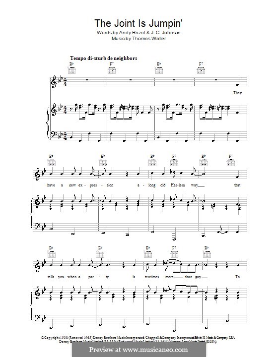 The Joint Is Jumpin': Für Stimme und Klavier (oder Gitarre) by Fats Waller