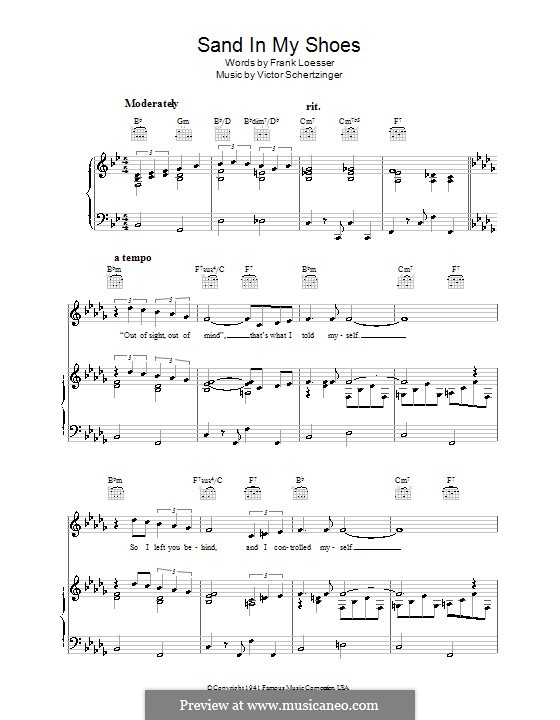 Sand in My Shoes: Für Stimme und Klavier (oder Gitarre) by Victor Schertzinger