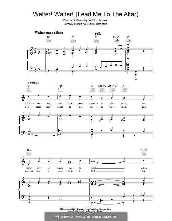 Walter, Walter (Lead Me to the Altar): Für Stimme und Klavier (oder Gitarre) by James Harper, Noel Forreste