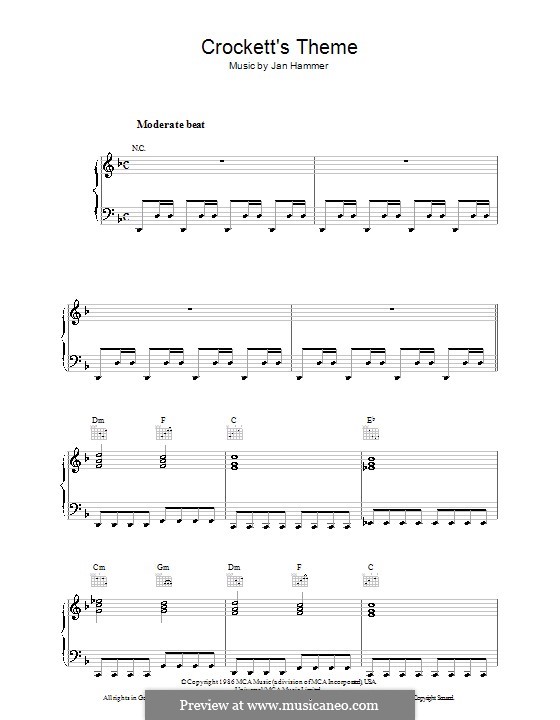 Crockett's Theme (from Miami Vice): Für Klavier by Jan Hammer