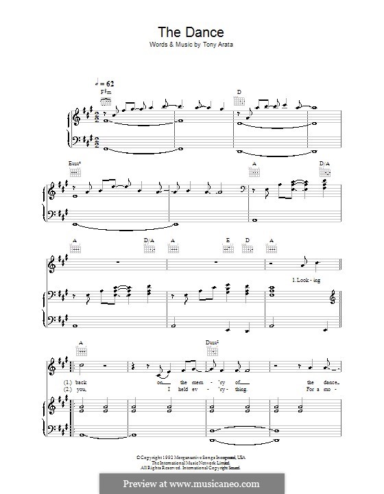 The Dance: Für Stimme mit Klavier oder Gitarre (Westlife) by Tony Arata