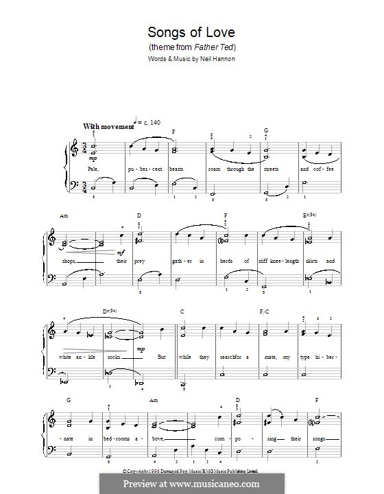 Songs of Love (The Divine Comedy): Für Klavier, leicht by Neil Hannon
