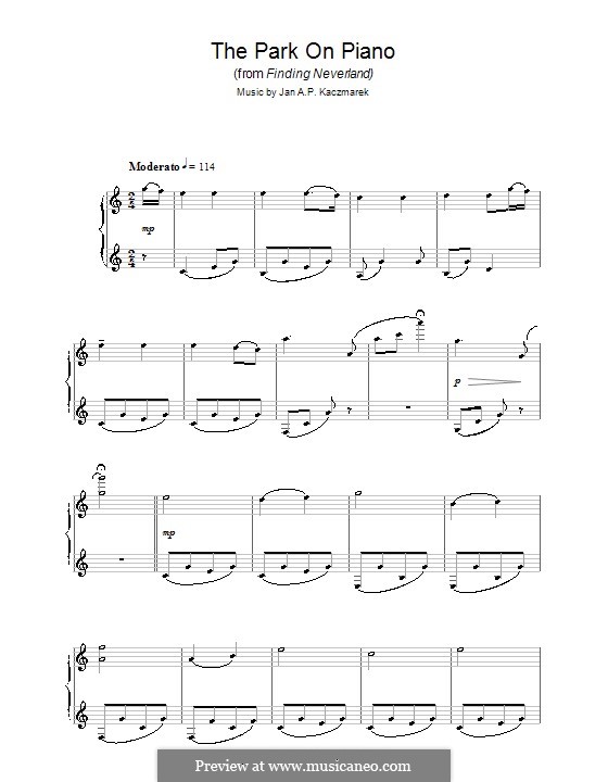 The Park on Piano (from Finding Neverland): Für Klavier by Jan A.P. Kaczmarek