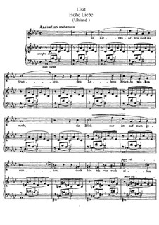 Hohe Liebe, S.307: Klavierauszug mit Singstimmen by Franz Liszt