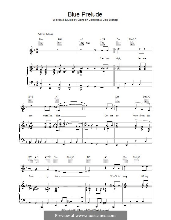 Blue Prelude: Für Stimme und Klavier (oder Gitarre) by Gordon Jenkins, Joe Bishop