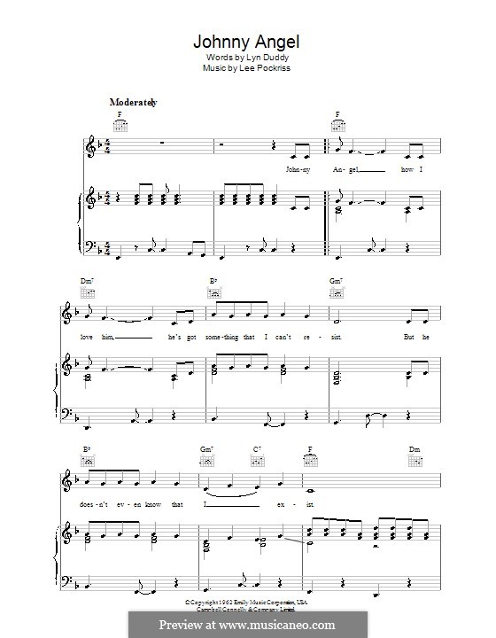 Johnny Angel: Für Stimme und Klavier (oder Gitarre) by Lee Pockriss