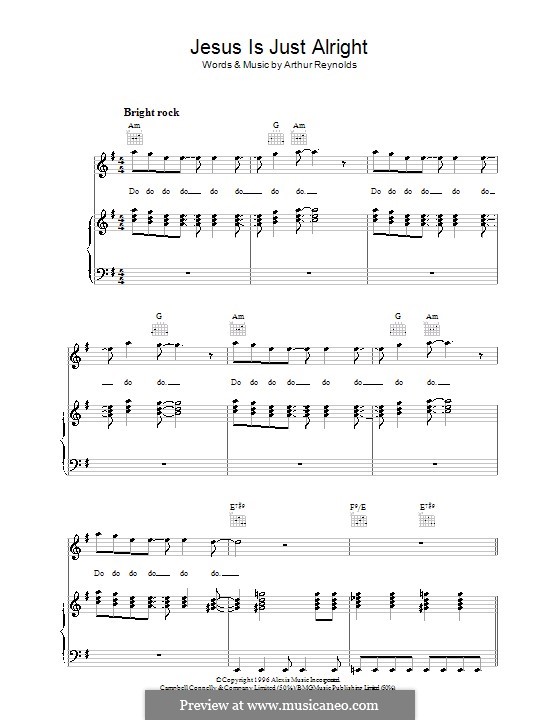Jesus Is Just Alright von A. Reynolds Noten auf MusicaNeo
