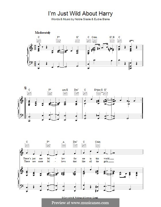 I'm Just Wild About Harry von N. Sissle Noten auf MusicaNeo