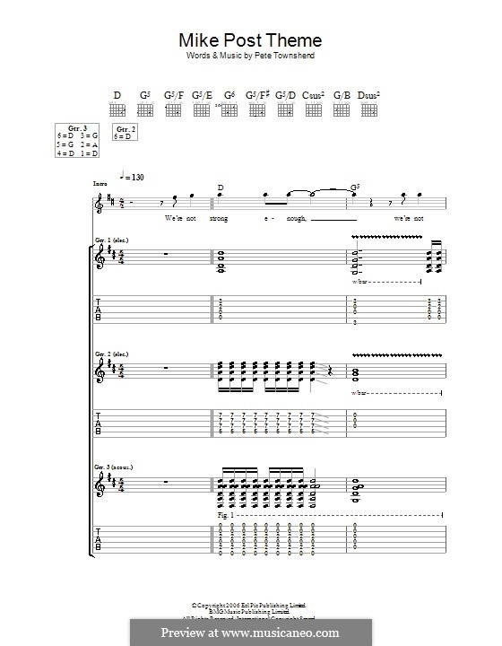 Mike Post Theme (The Who): Für Gitarre mit Tabulatur by Peter Townshend