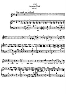 Jugendglück, S.323: Klavierauszug mit Singstimmen by Franz Liszt