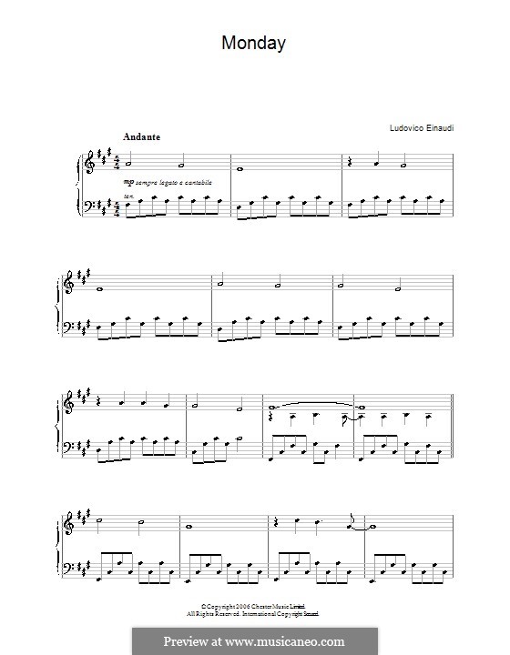 Monday: Für Klavier by Ludovico Einaudi