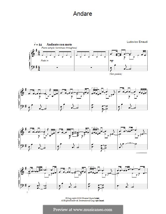 Andare: Für Klavier by Ludovico Einaudi