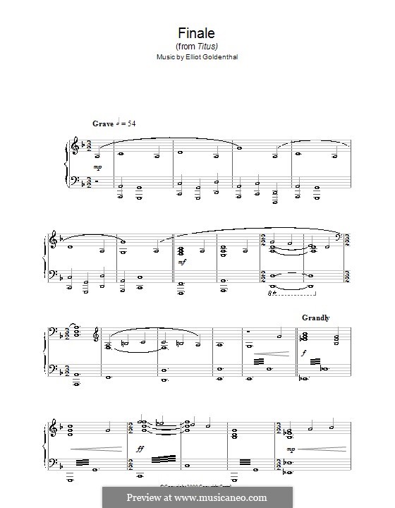 Finale (from Titus): Für Klavier by Elliot Goldenthal