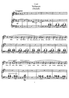 Verlassen, S.336: Klavierauszug mit Singstimmen by Franz Liszt